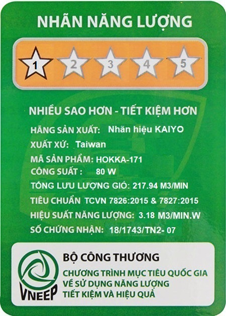 Nhãn năng lượng 1 sao