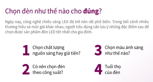 chọn đèn thế nào cho đúng